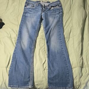 BKE Women's Light Blue Flared Jeans 28x31 1/2